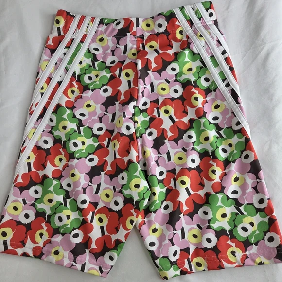 adidas Size S Women's Floral Biker Shorts Design In Colaboration W/ Marimekko - Picture 3 of 7